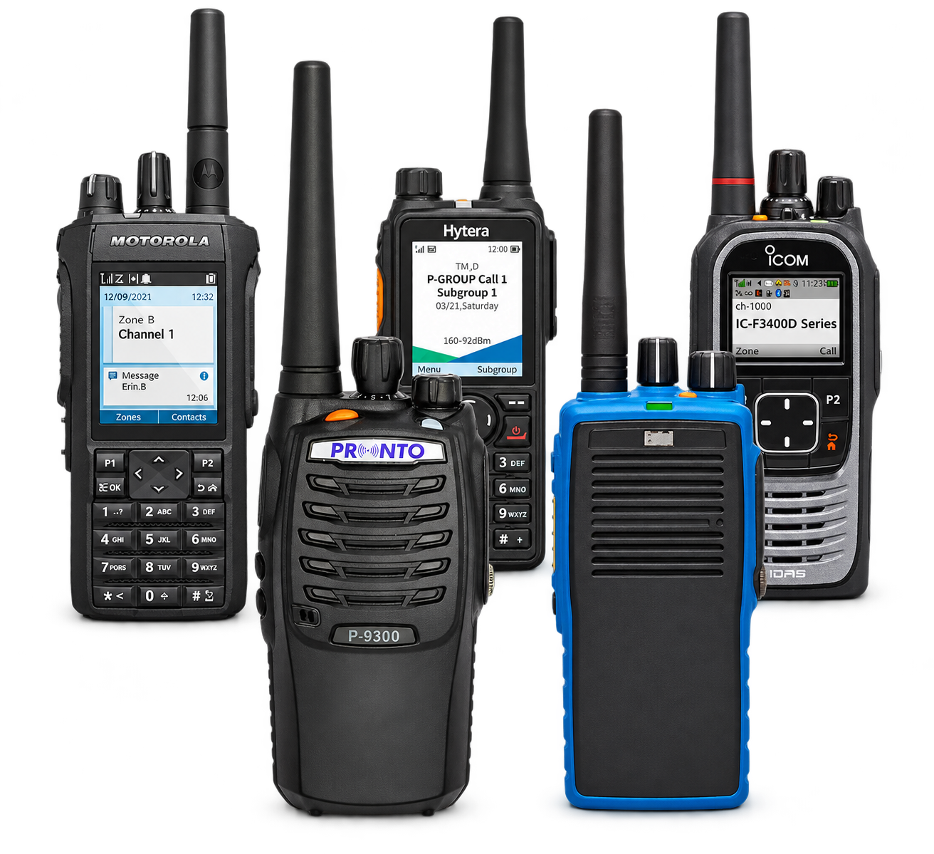 Motorola, Hytera, Icom, Pronto and professional two-way radios